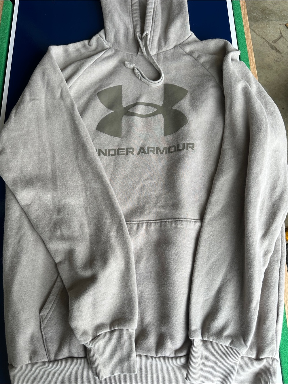 Under Armour Light Gray Pullover Hoodie with Logo
